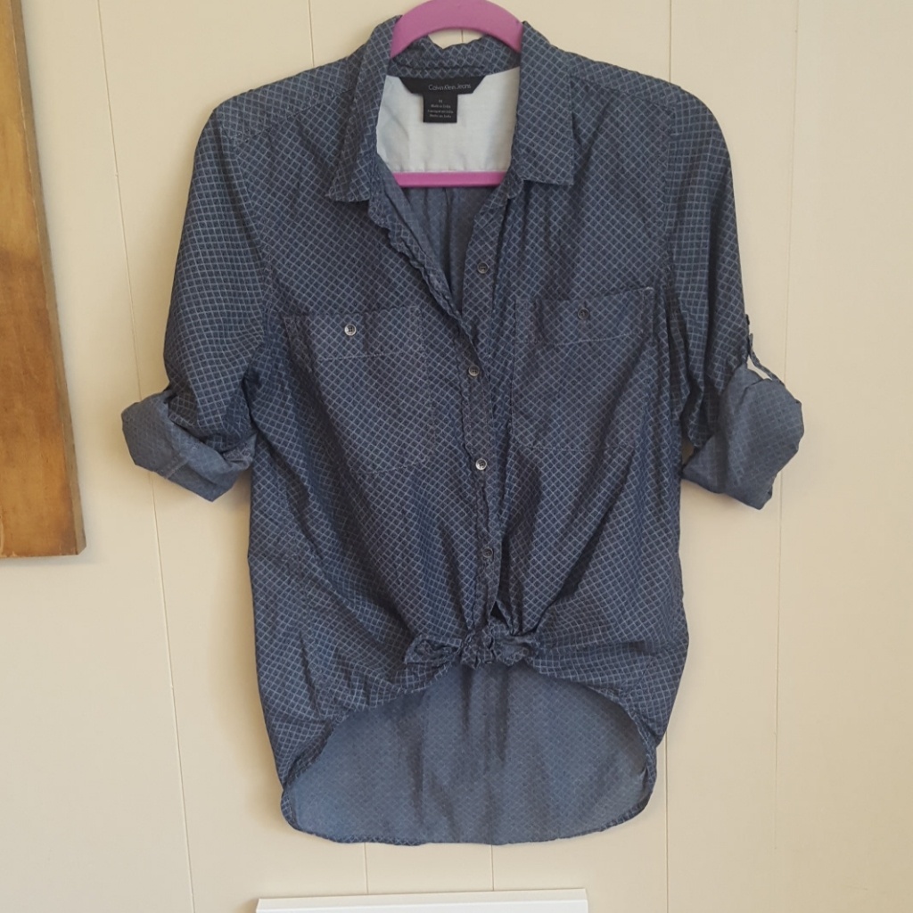Blue Button Down Top